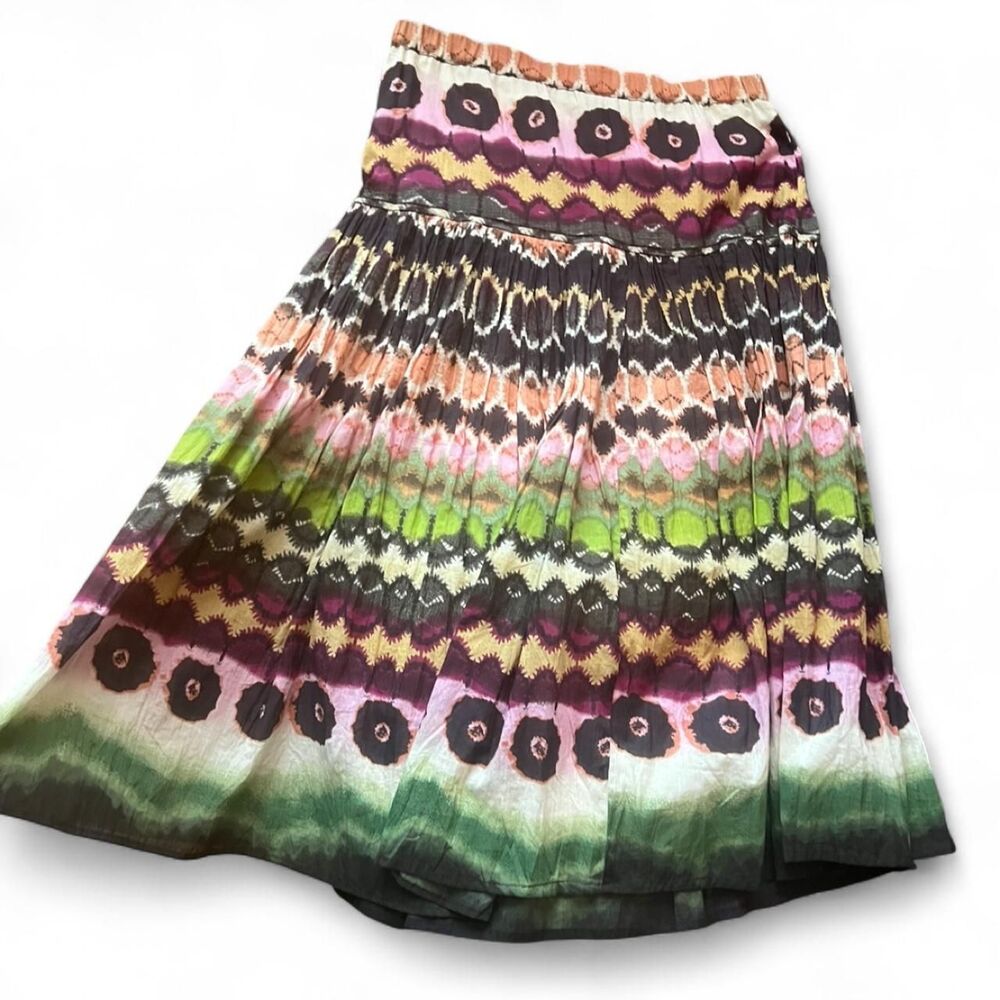 Vintage “ L. A. blues deluxe” boho Multi-colored maxi skirt. Small.